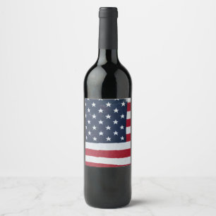 US Flagge Weinetikett