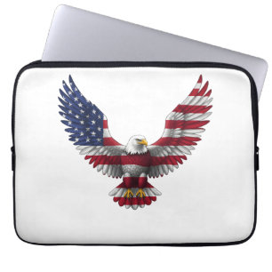 US-Flagge Weißkopfseeadler 4. Juli Laptopschutzhülle