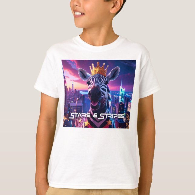 US Flagge Zebra Zanzibar T-Shirt (Vorderseite)