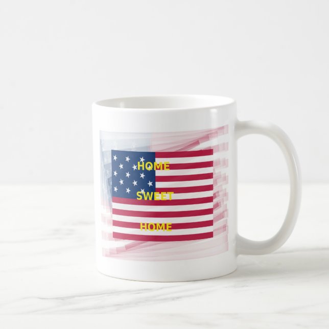 US-Flagge "Zuhause Sweet Zuhause" Art Print Kaffeetasse (Rechts)