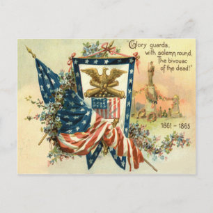 US-Flaggen-Blume Bürgerkrieg Adler Gedenktag Postkarte