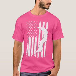 US-Flaggen-Design für einen patriotischen Parkour- T-Shirt