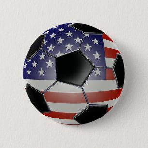 US-Flaggen-Fußball Button