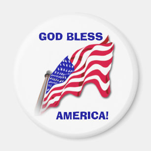 US-FLAGGEN-"GOTT SEGNEN AMERIKA" Magnet