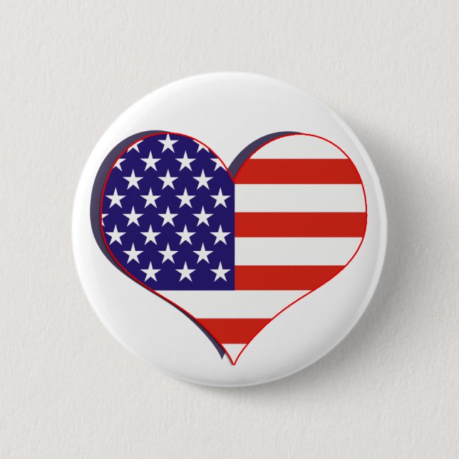 US-Flaggen-Herz-Knopf Button (Vorderseite)