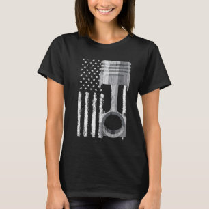 US-Flaggen-Kolben-Muskelauto 2 T-Shirt