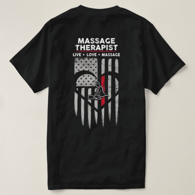 US-Flaggen-Massagetherapeut Decal T-Shirt (Design Rückseite)