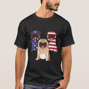 US-Flaggen-Mops USA-Stolz Flagge Geschenk T-Shirt