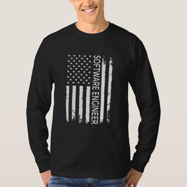 US-Flaggen-Programmierer-Programmier-Experte-Softw T-Shirt (Vorderseite)