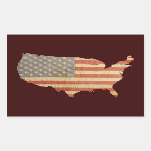 US-Flaggen-u. -land-Aufkleber Rechteckiger Aufkleber