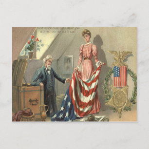 US-Flaggen-Union-Bürgerkriegsmedaille-Adler-Kranz Postkarte