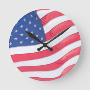 US-Flaggen-Wanduhr Runde Wanduhr