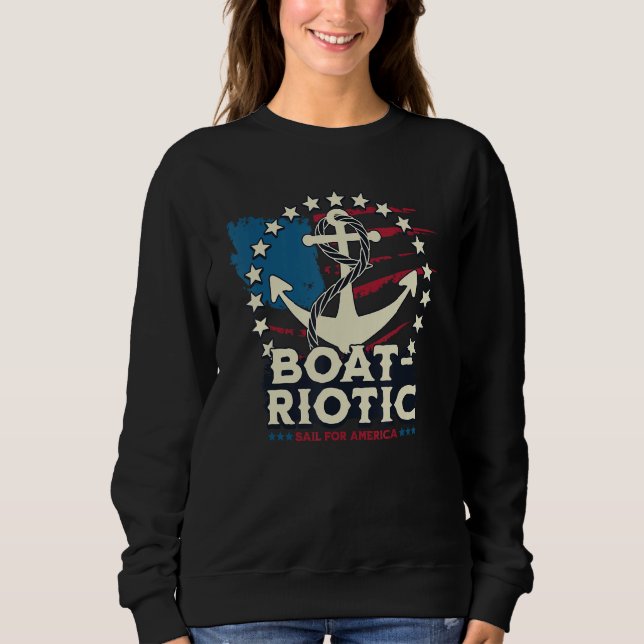 US-Flaggenanker 4. Juli Bootfahren Segler Boot US Sweatshirt (Vorderseite)
