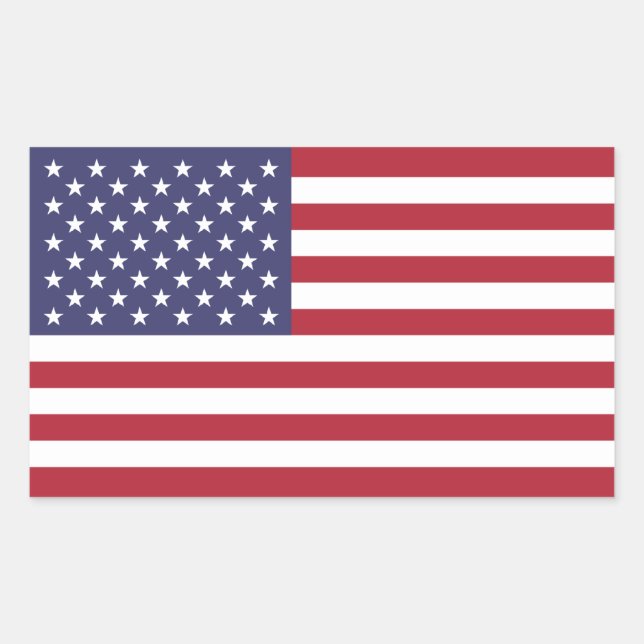 US-Flaggenaufkleber Rechteckiger Aufkleber (Vorderseite)