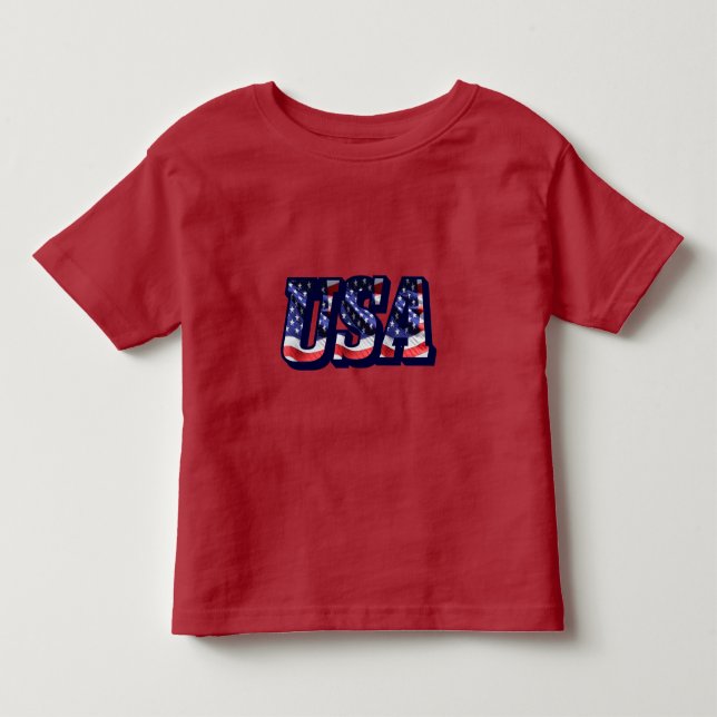 US-Flaggenbriefe, T - Shirt für Kleinkinder mit am (Vorderseite)