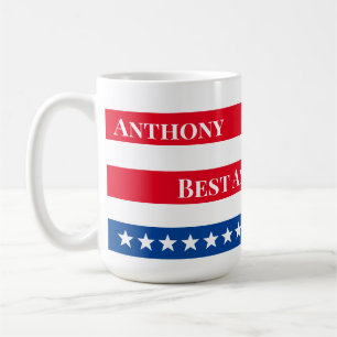 US-Flaggenfarben Personalisiert, rot und blau Kaffeetasse