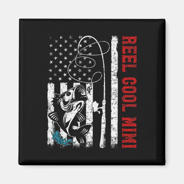 US-Flaggenfischerei Cool Mimi Fischerei Fischer Fi Magnet (Vorne)