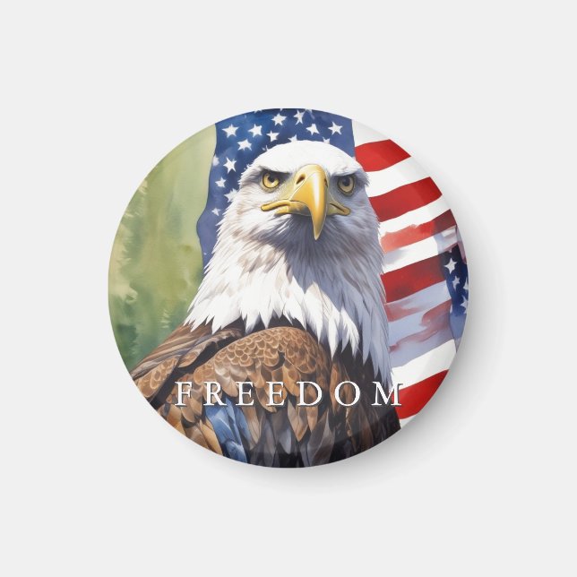 US-Flaggenfreiheit Adler Motivierend Inspiration Magnet (Vorne)