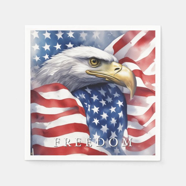 US-Flaggenfreiheit Adler Motivierend Inspiration Serviette (Vorderseite)
