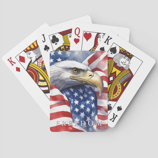 US-Flaggenfreiheit Adler Motivierend Inspiration Spielkarten (Rückseite)
