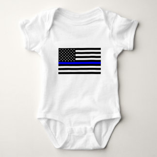 - US-Flaggenpolizei Thin Blue Line Baby Strampler