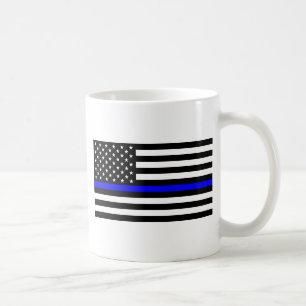 - US-Flaggenpolizei Thin Blue Line Kaffeetasse