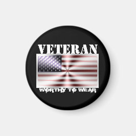 US-Flaggenschild - Veteran - es lohnt sich zu trag Magnet