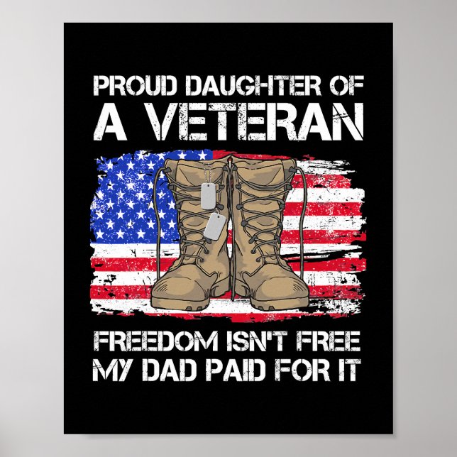US-Flaggenstolz-Tochter eines erfahrenen US-Militä Poster (Vorne)