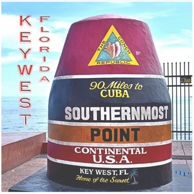 US Florida - Key West - South most point buoy - Aufkleber (Vorderseite)