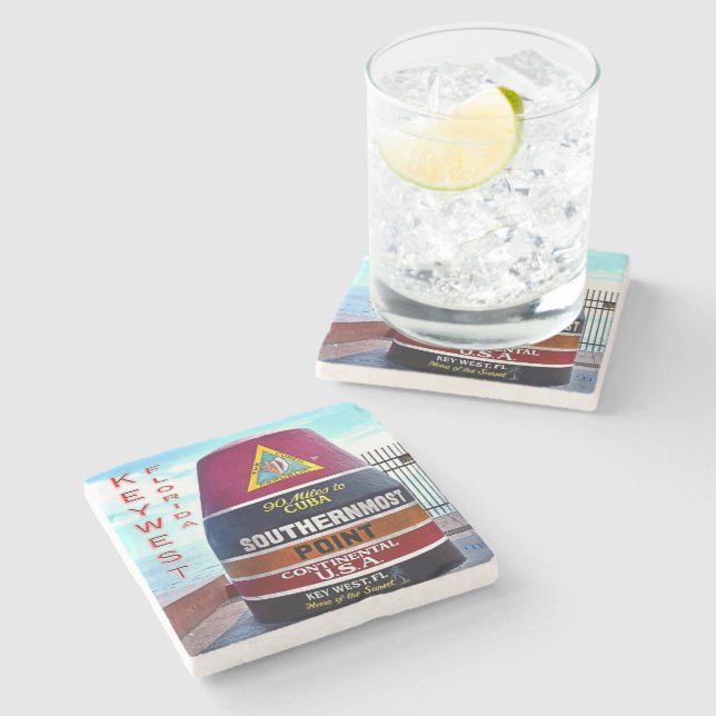 US Florida - Key West - South most point buoy - Steinuntersetzer (Seitenansicht)