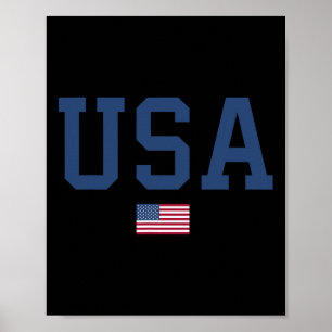 US-Frauen Männer Kinder amerikanische Flagge Patri Poster