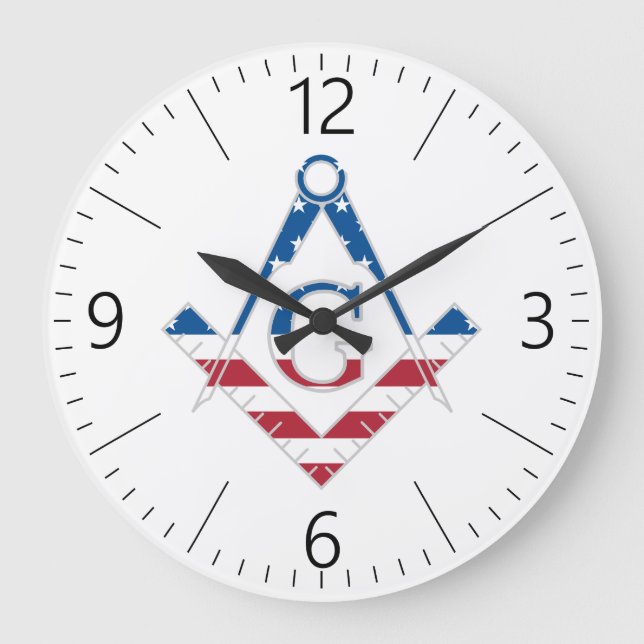 US Freemasonic Symbol Große Wanduhr (Vorderseite)