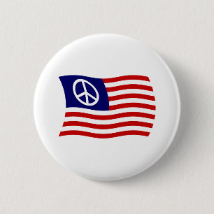 US-Friedenszeichen-Flagge Knopf Button