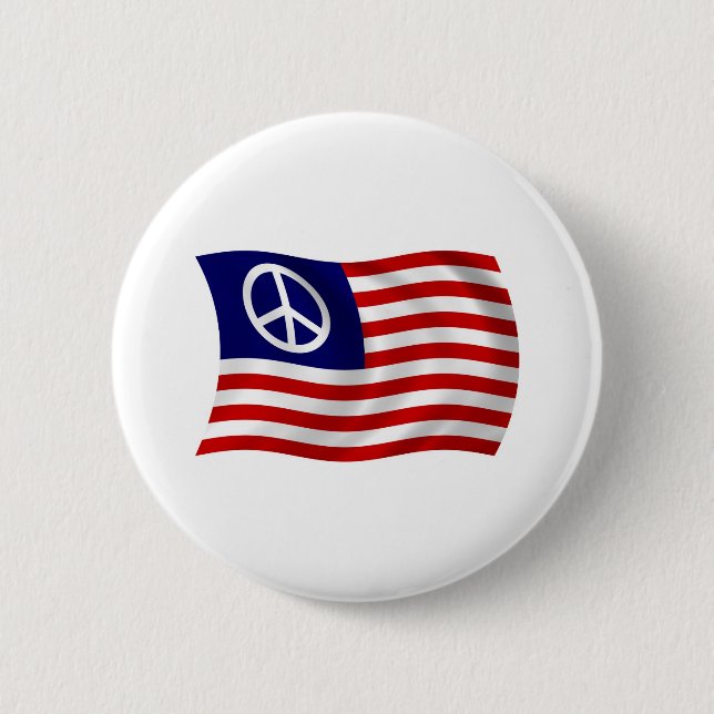 US-Friedenszeichen-Flagge Knopf Button (Vorderseite)