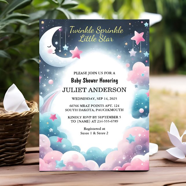 Us Glitzer Twinkle Twinkle Little Star Baby Dusche Einladung (Von Creator hochgeladen)