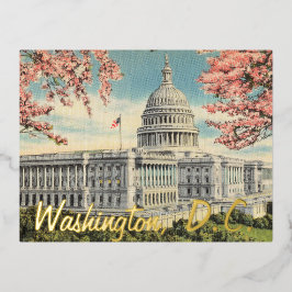 US-Hauptstadt Cheroms Gold in Washington DC Folien Feiertagspostkarte
