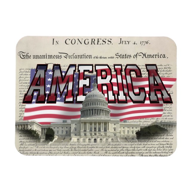 US-Hauptstadt Flag Flexable Magnet (Horizontal)