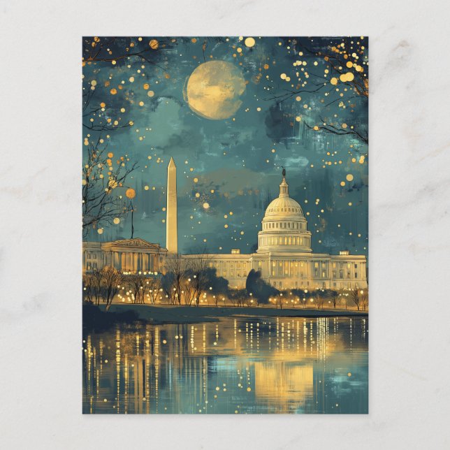 US Hauptstadt Hill Weihnachtspostkarte Vintag Postkarte (Vorderseite)