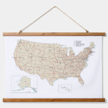 US Highways Road in der Karte der Staaten