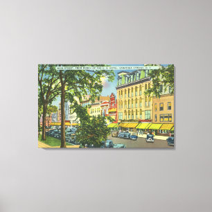 US-Hotel-Portal-Ansicht der Hauptstraße Leinwanddruck