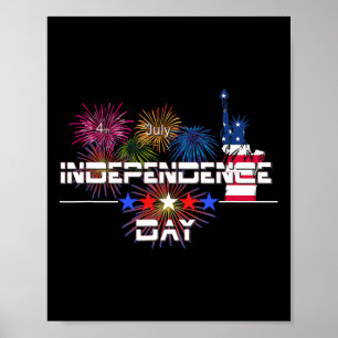 Us Independence Day 4. Juli Feuerwerk Statue von L Poster