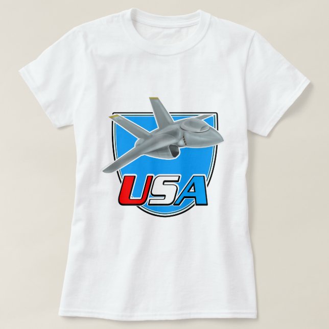 US Jet Flugzeug Logo T-Shirt (Design vorne)
