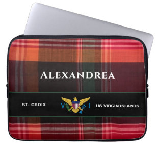 US Jungferninseln Flagge St. Croix Madras Custom Laptopschutzhülle