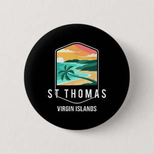 Us Jungferninseln Strand Sonnenuntergang Palme St  Button