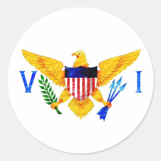 US JUNGFRAU INSELN FLAG RUNDER AUFKLEBER (Vorderseite)