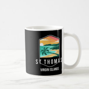 Us Jungfrau Islands Beach Sunset Palm Tree St Thom Kaffeetasse