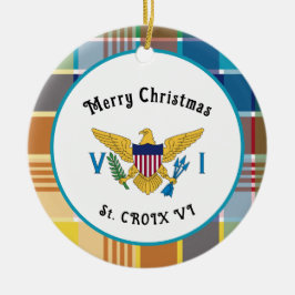US Jungfrau Islands Flag St. Croix Madras Keramik Ornament