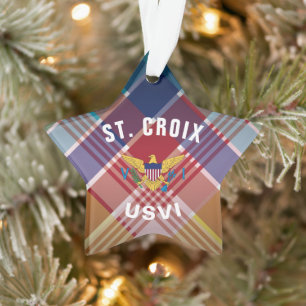 US Jungfrau Islands Flag St. Croix Madras Ornament