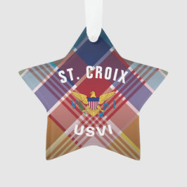 US Jungfrau Islands Flag St. Croix Madras Ornament