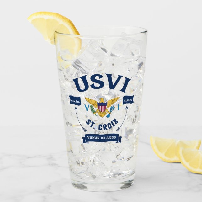 US Jungfrau Islands Flag St. Croix USVI Karibik Glas (Vorderseite Ice)